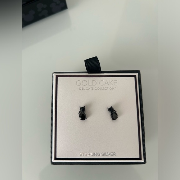 gold cake Jewelry - Viral Black Rhinestone Halloween Cat Stud Earrings